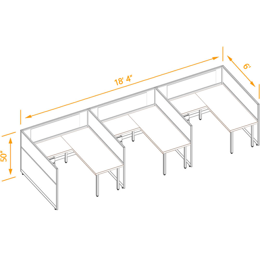 L shaped desk cubicle 3pack 50h L shaped desk cubicle 3pack 50h