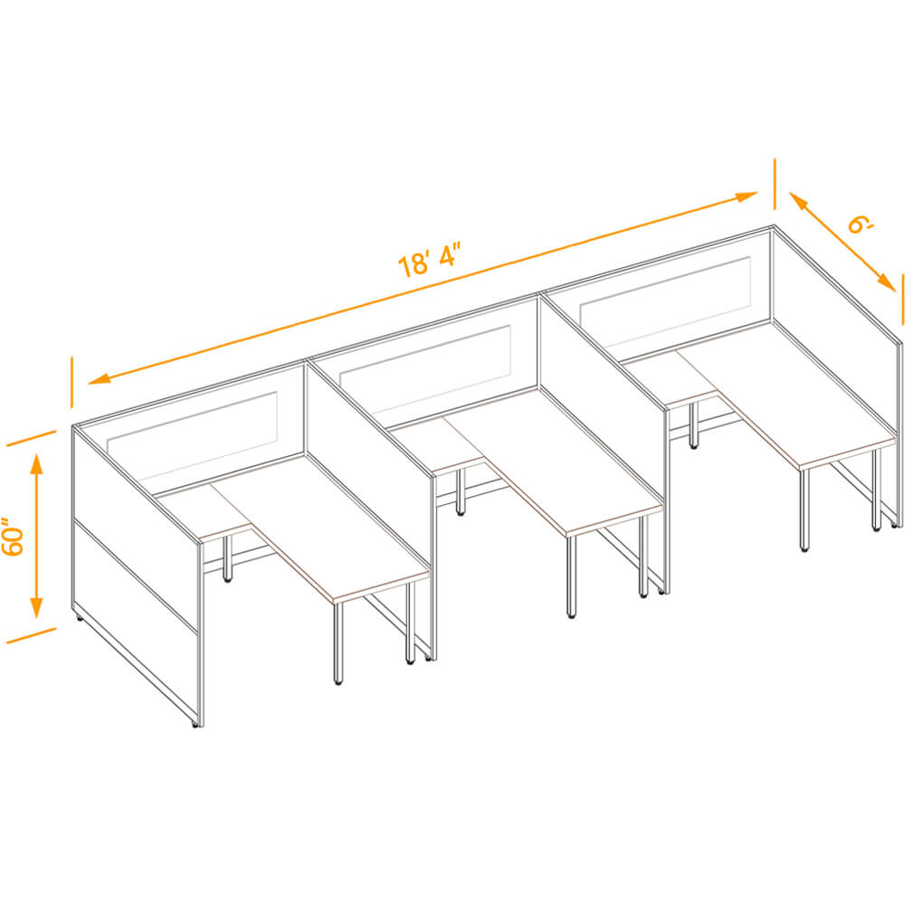 L shaped desk cubicle 3pack 60h L shaped desk cubicle 3pack 60h