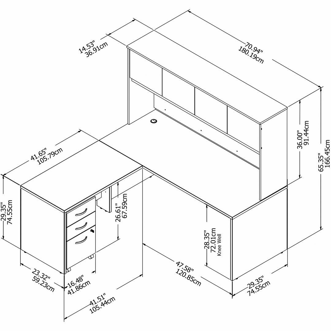Besto l shaped computer desk with hutch 71w x 71d measures Besto l shaped computer desk with hutch 71w x 71d measures