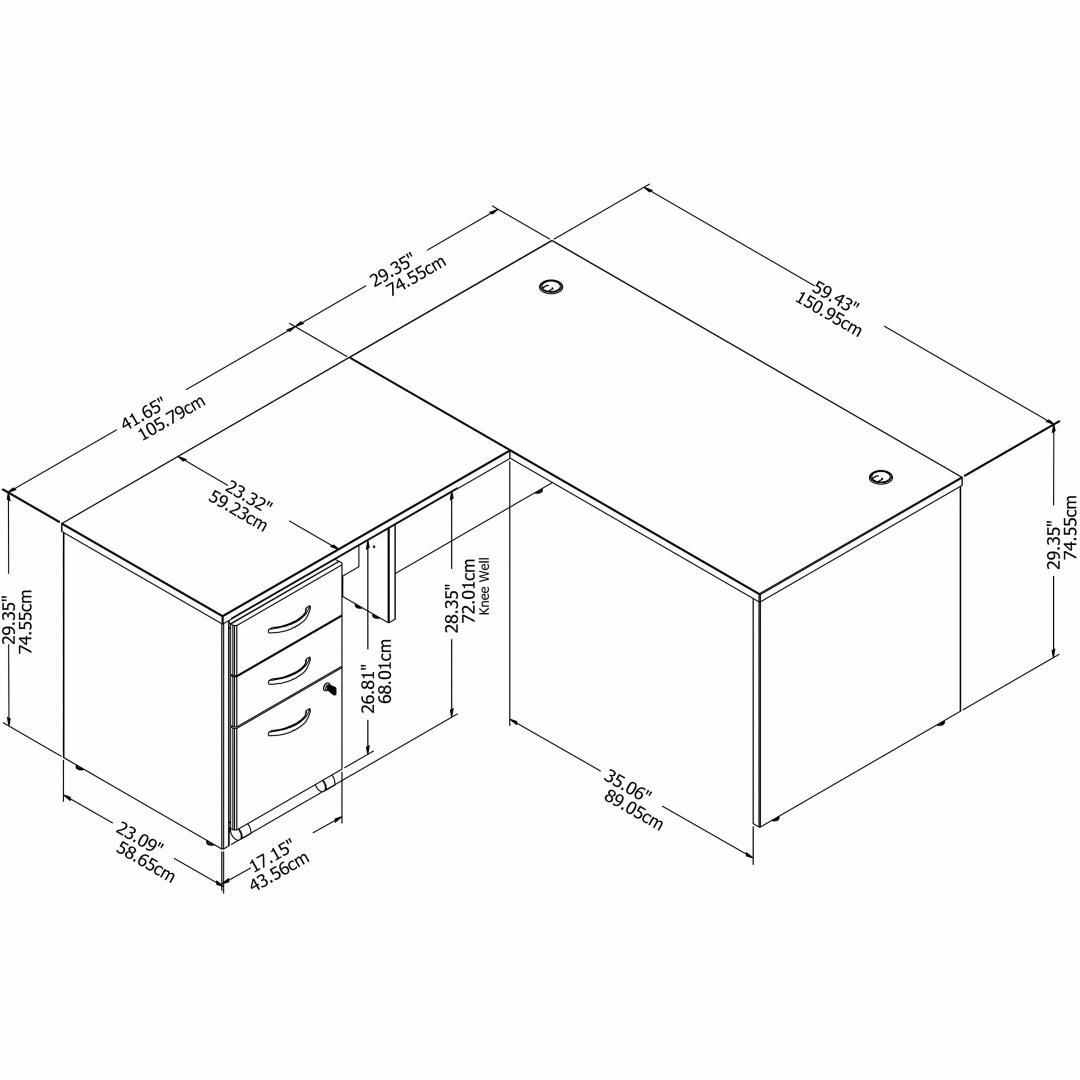 Besto office desk l shape 60w x 72d measures Besto office desk l shape 60w x 72d measures