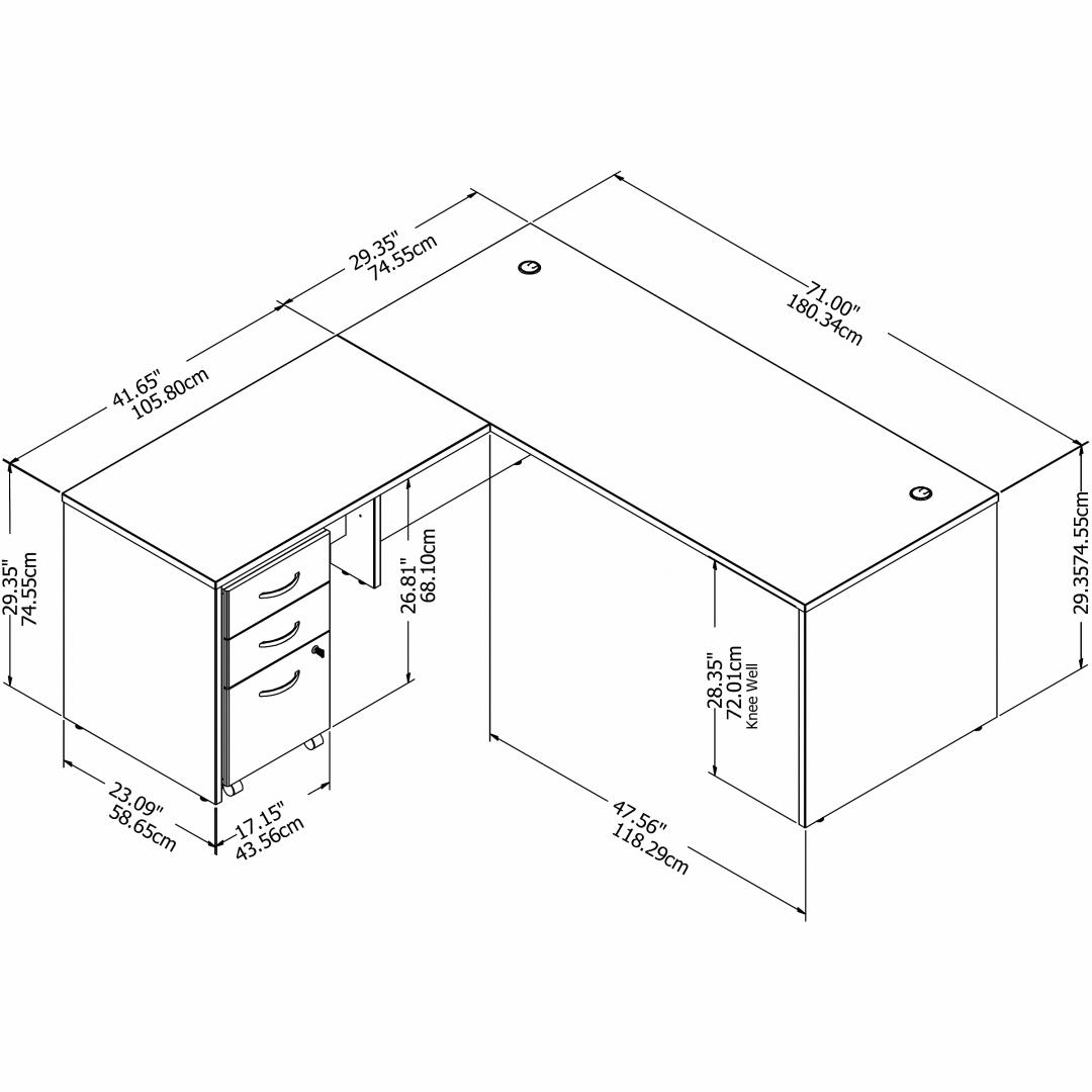 Besto office desk l shape 71w x 72d measures Besto office desk l shape 71w x 72d measures