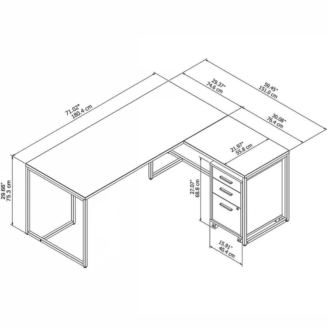 Harmony l shape desk for small space 71w x 60d dimensions Harmony l shape desk for small space 71w x 60d dimensions