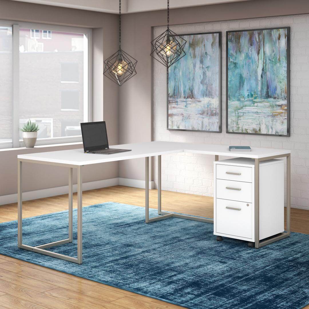 Harmony l shape desk for small space 71w x 60d lifestyle Harmony l shape desk for small space 71w x 60d lifestyle
