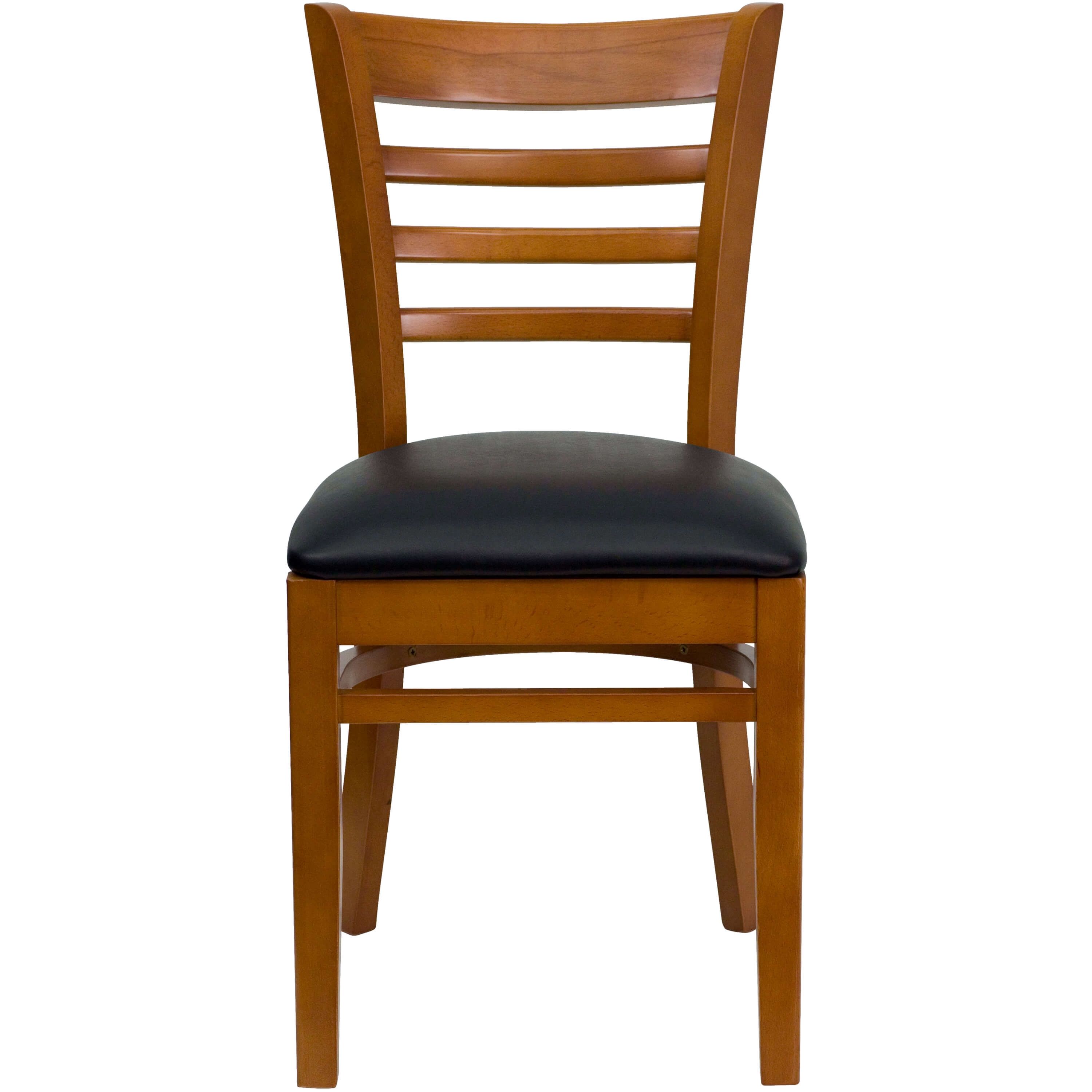Ladder back wooden dining chair front view Ladder back wooden dining chair front view