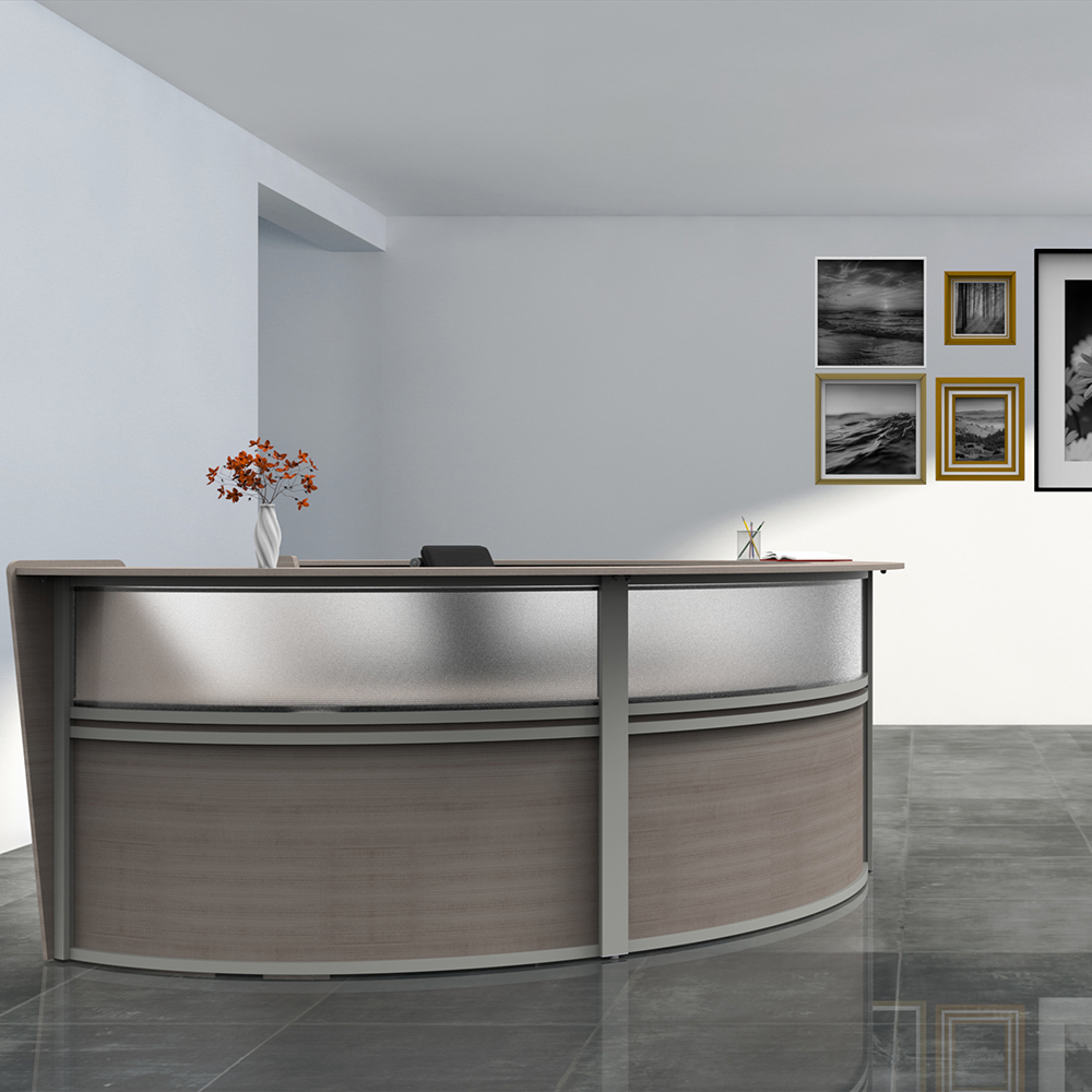 Li1 semi circular reception desk environment view Li1 semi circular reception desk environment view