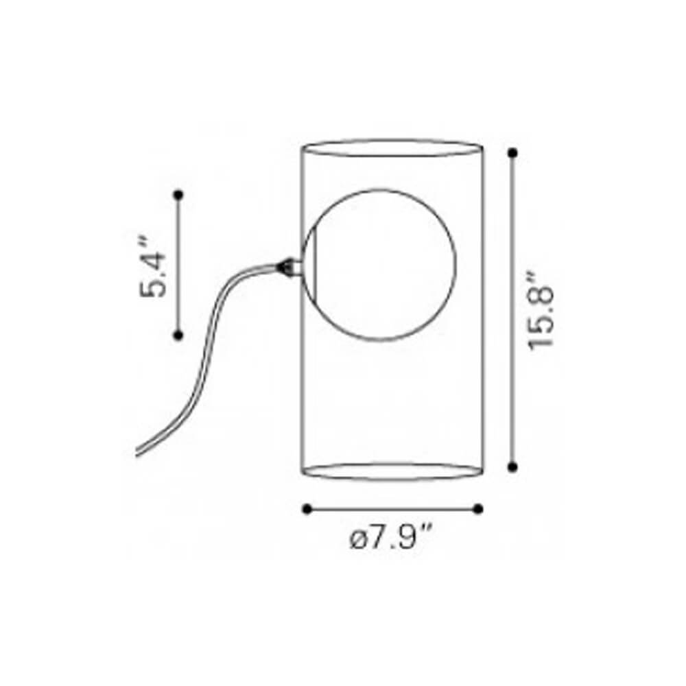 Modern glass lamp dimensions view Modern glass lamp dimensions view