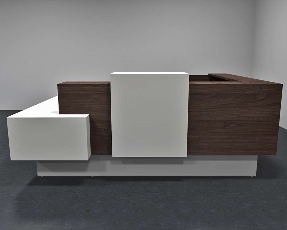 Modern office reception desk front view Modern office reception desk front view