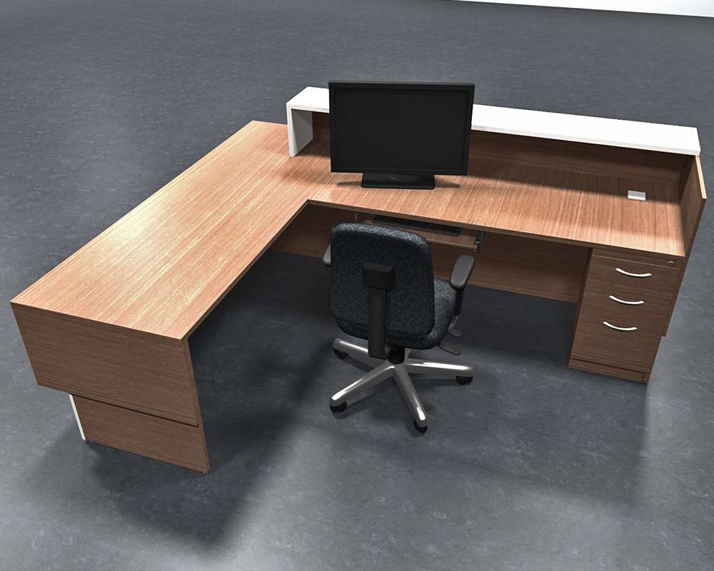 Modern reception counter side view Modern reception counter side view