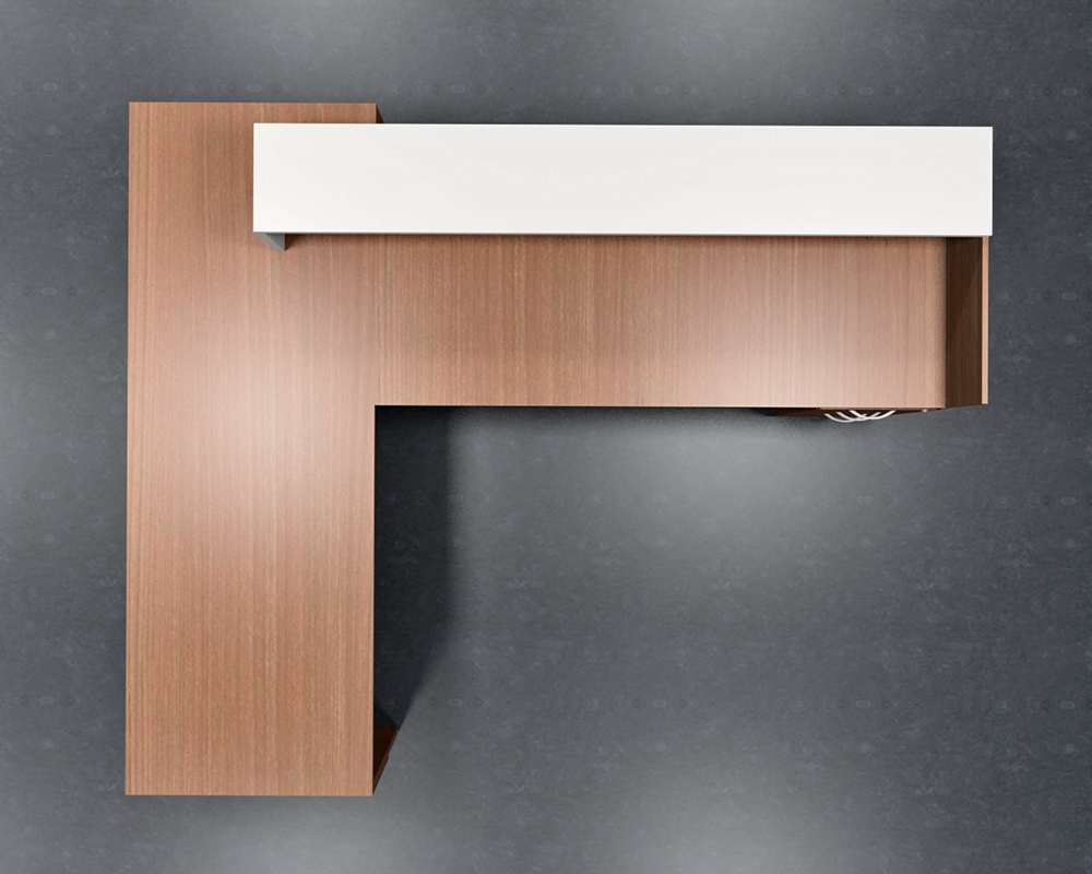 Modern reception counter top view Modern reception counter top view