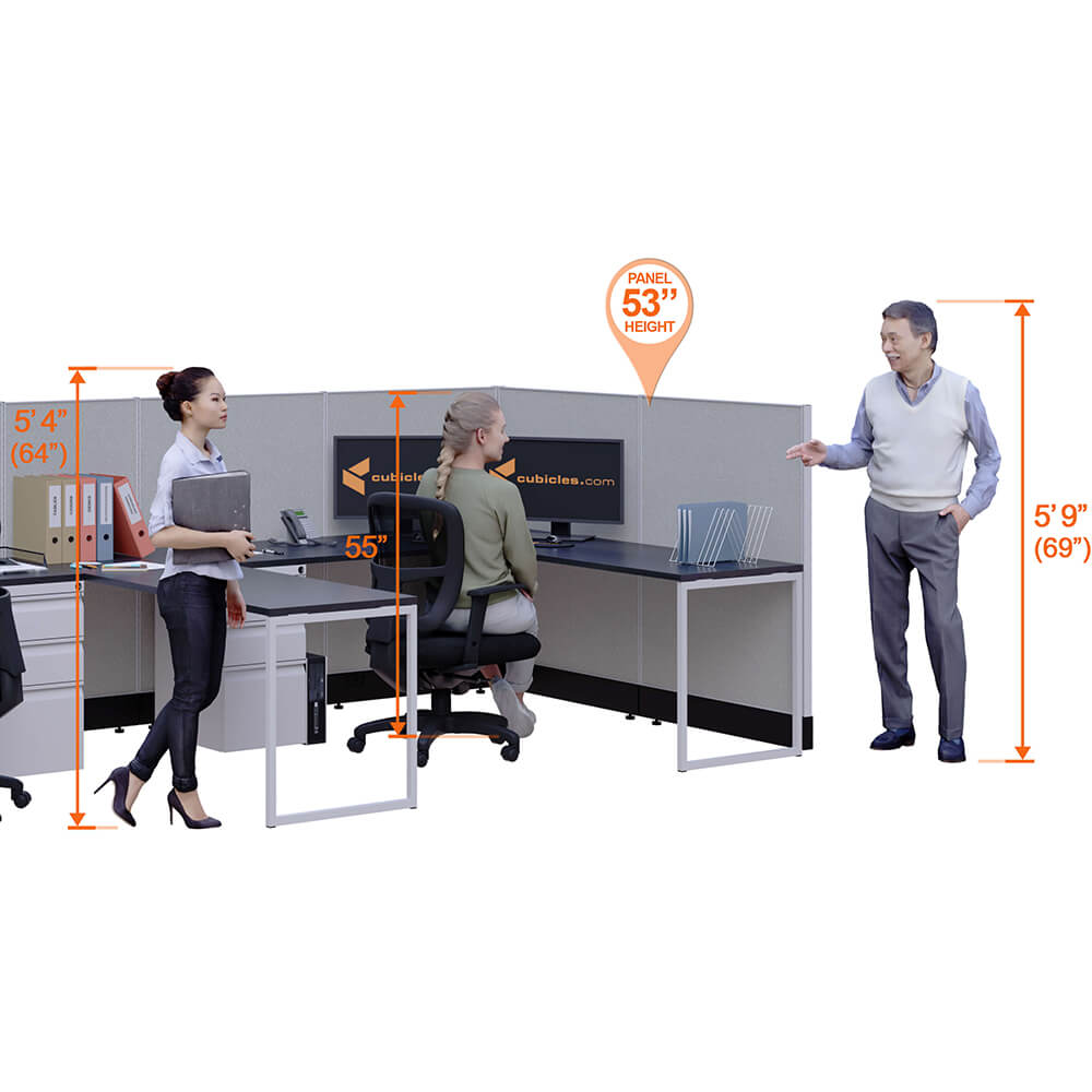 Commercial office furniture 53h 2pack bullpen perspective heights Commercial office furniture 53h 2pack bullpen perspective heights