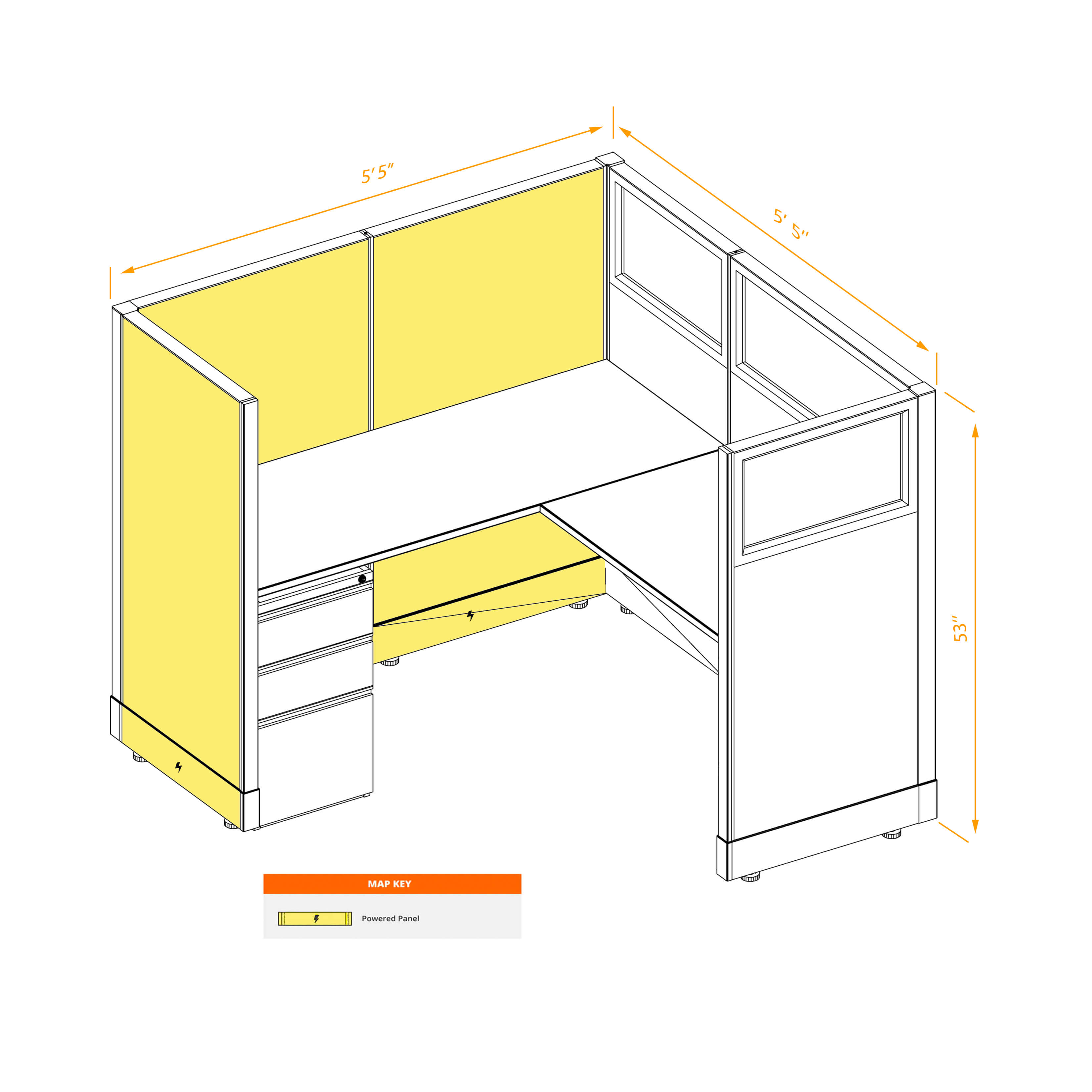 Modular furniture 53h with partial glass panels powered CUB 1 53 P 55 PGL ESP WH PSO2 Modular furniture 53h with partial glass panels powered CUB 1 53 P 55 PGL ESP WH PSO2