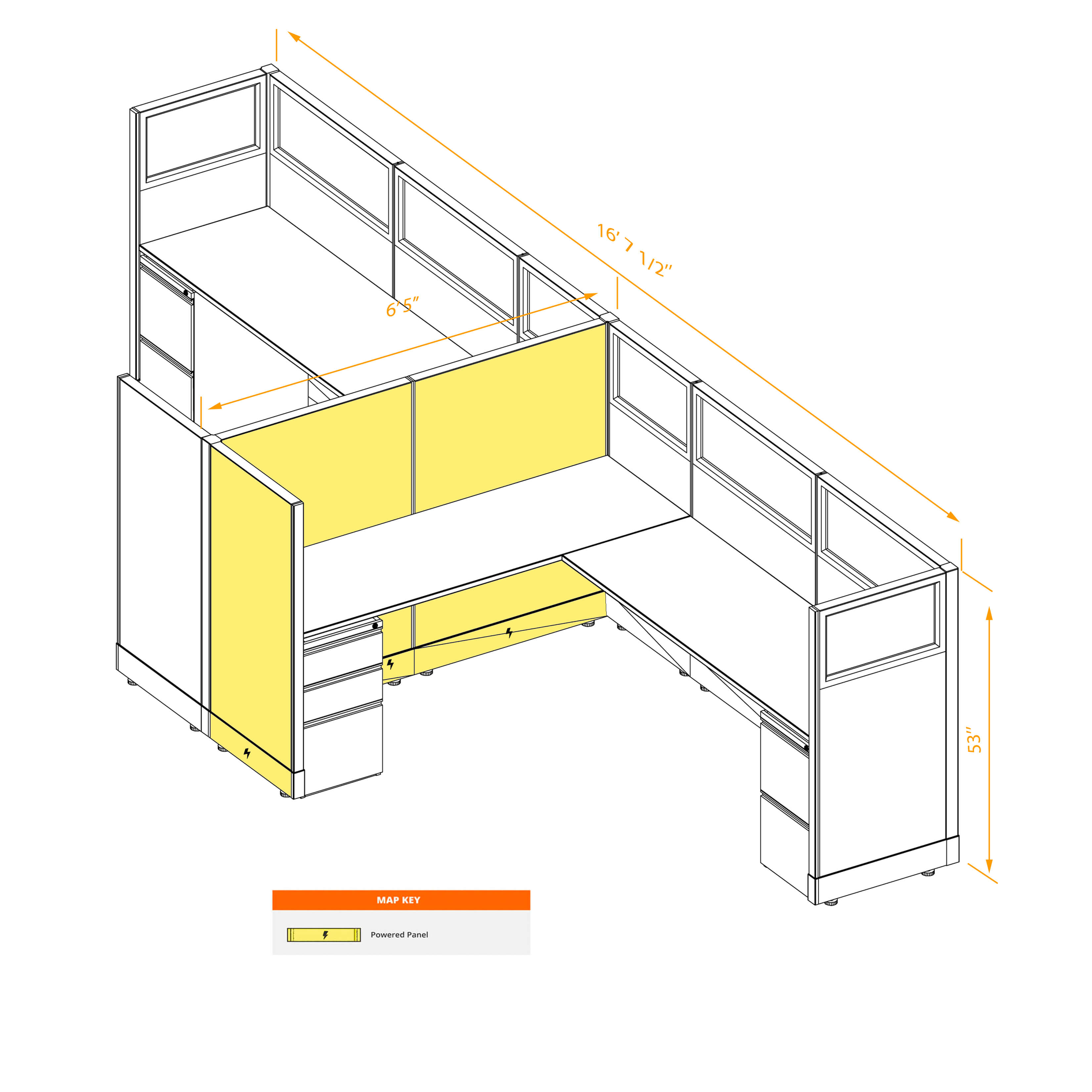 Modular furniture 53h with partial glass panels powered CUB 2C 53 P 68 PGL ESP WH PSO2 Modular furniture 53h with partial glass panels powered CUB 2C 53 P 68 PGL ESP WH PSO2