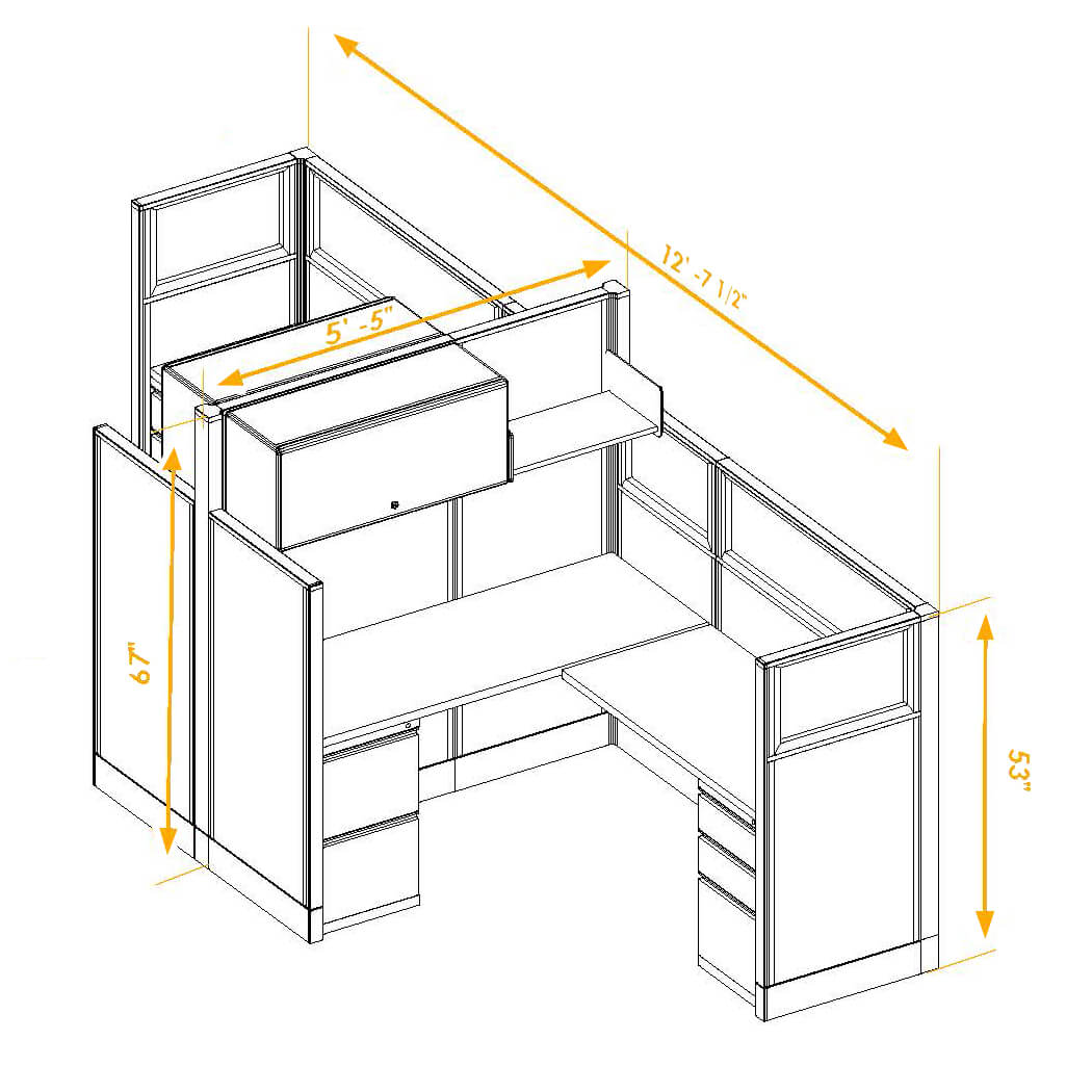 Modular furniture mixed height non powered CUB 2C 53 67 NP 56 PGL ESP WH PSO2 Modular furniture mixed height non powered CUB 2C 53 67 NP 56 PGL ESP WH PSO2