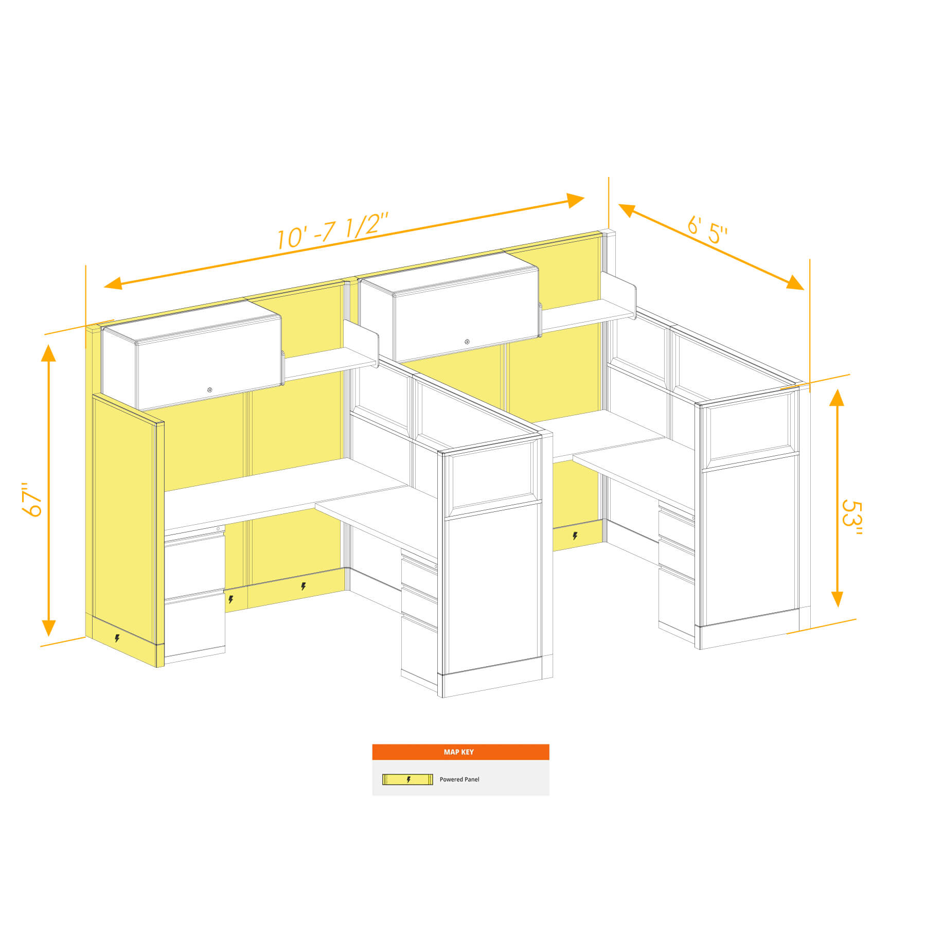 Modular furniture mixed height powered CUB 2I 53 67 P 56 PGL ESP WH PSO2 Modular furniture mixed height powered CUB 2I 53 67 P 56 PGL ESP WH PSO2