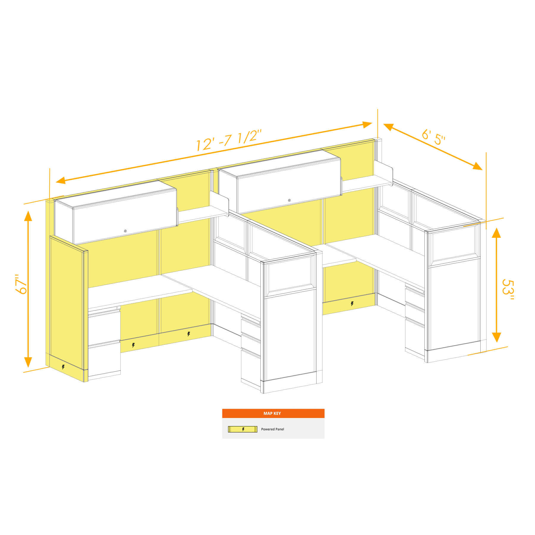 Modular furniture mixed height powered CUB 2I 53 67 P 66 PGL ESP WH PSO2 Modular furniture mixed height powered CUB 2I 53 67 P 66 PGL ESP WH PSO2