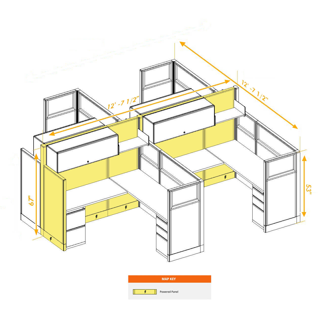 Modular furniture mixed height powered CUB 4C 53 67 P 66 PGL ESP WH PSO2 Modular furniture mixed height powered CUB 4C 53 67 P 66 PGL ESP WH PSO2