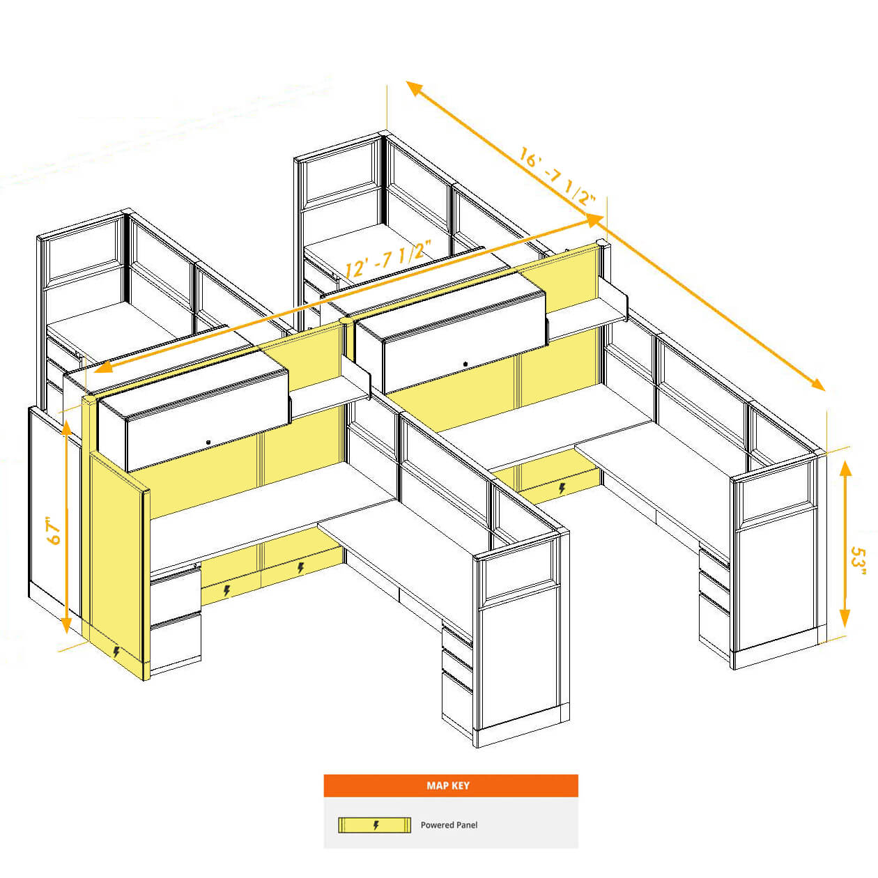 Modular furniture mixed height powered CUB 4C 53 67 P 68 PGL ESP WH PSO2 Modular furniture mixed height powered CUB 4C 53 67 P 68 PGL ESP WH PSO2