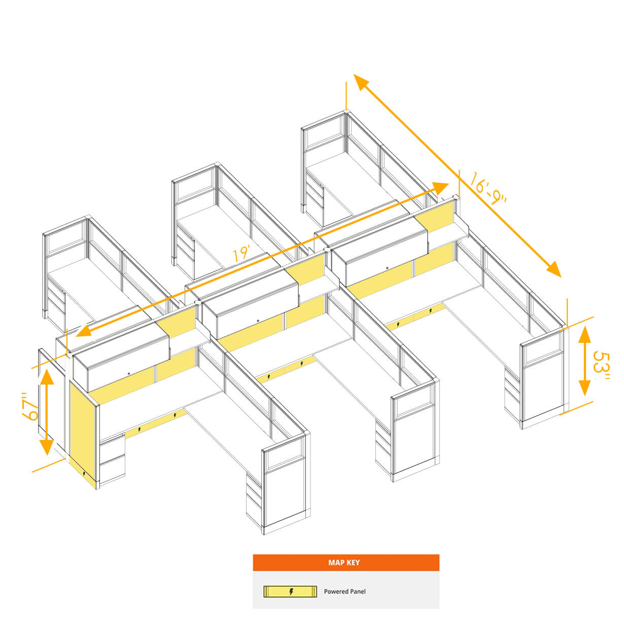 Modular furniture mixed height powered CUB 6C 53 67 P 68 PGL ESP WH PSO2 Modular furniture mixed height powered CUB 6C 53 67 P 68 PGL ESP WH PSO2