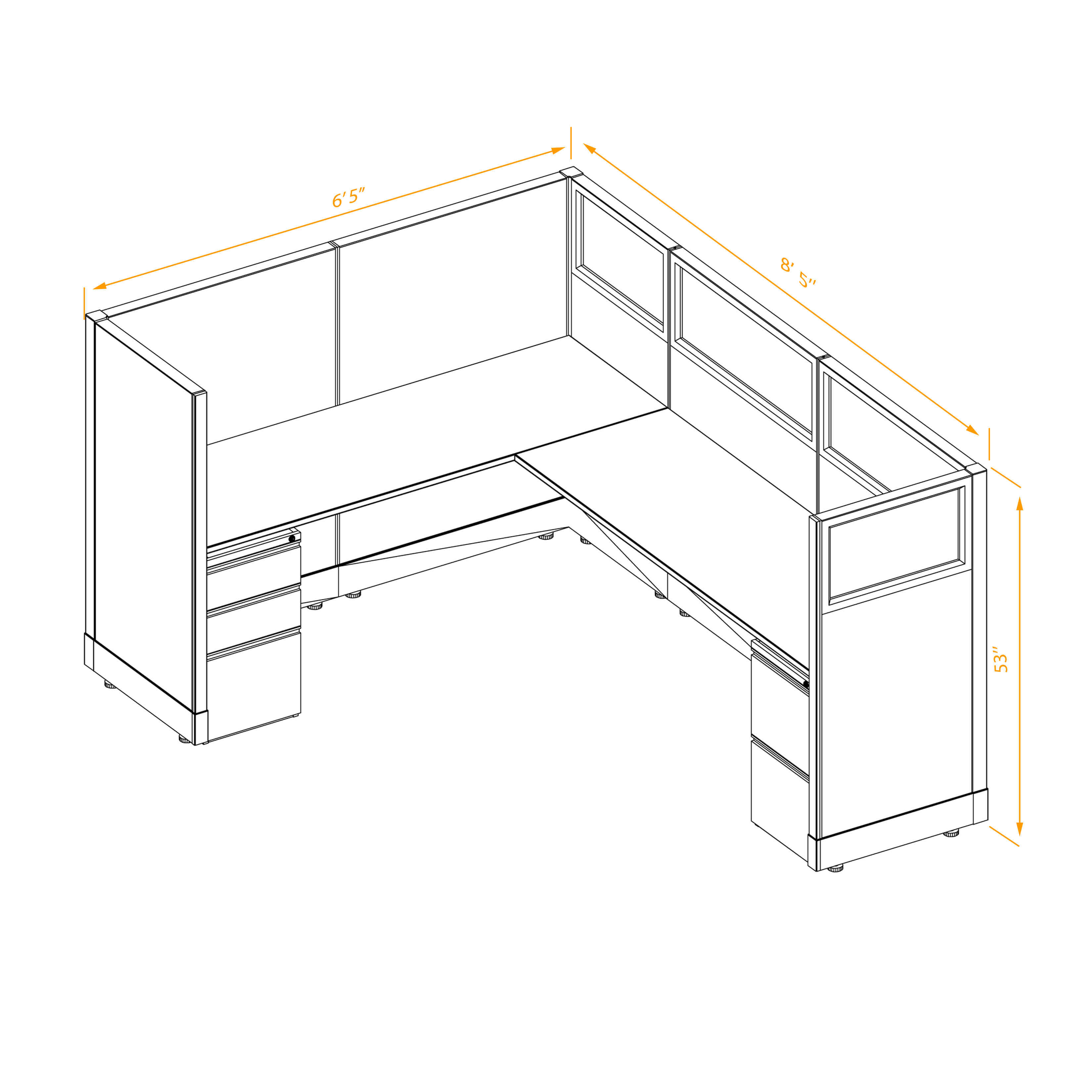 Office workstations 53h with partial glass panels unpowered CUB 1 53 NP 68 PGL ESP WH PSO2 Office workstations 53h with partial glass panels unpowered CUB 1 53 NP 68 PGL ESP WH PSO2