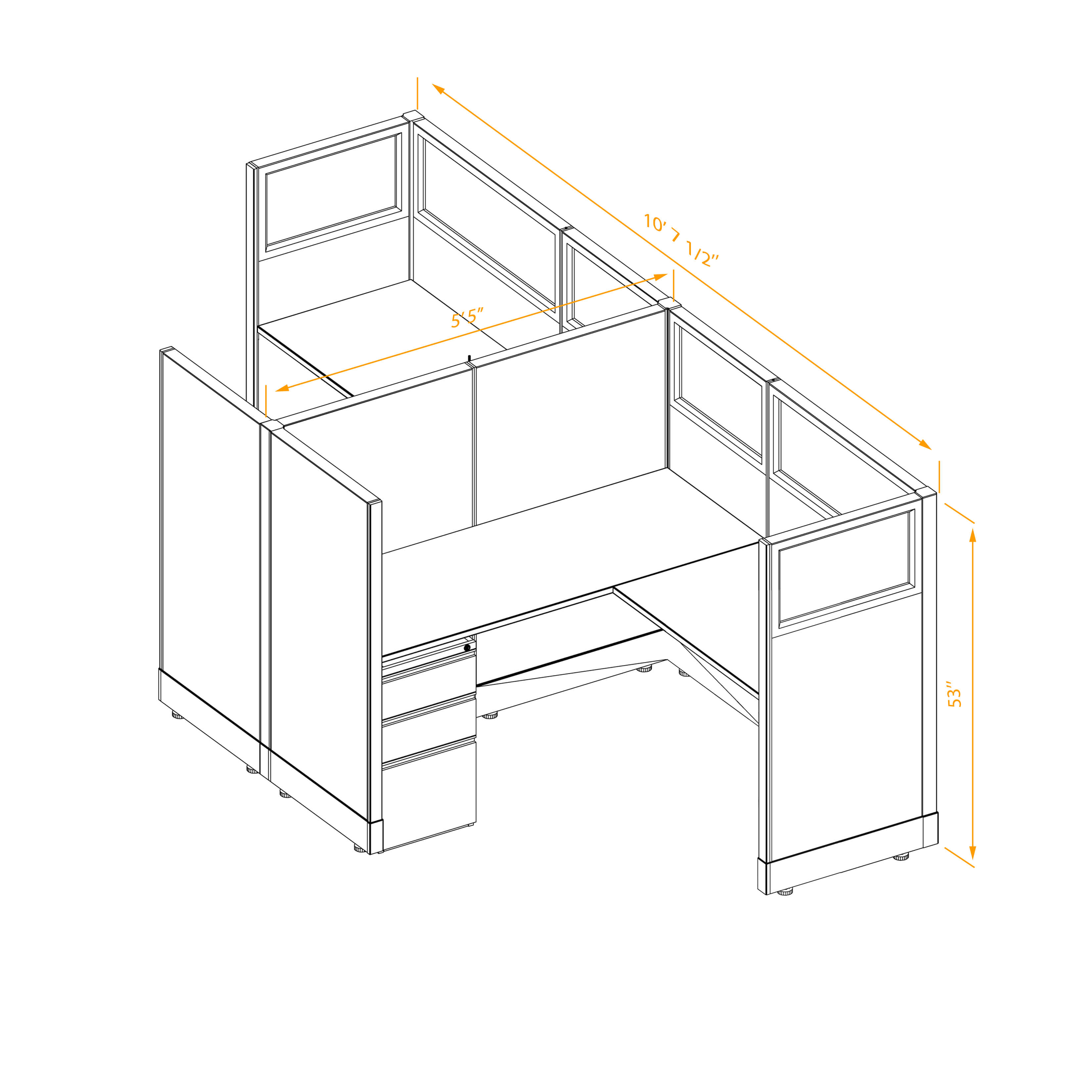 Office workstations 53h with partial glass panels unpowered CUB 2C 53 NP 55 PGL ESP WH PSO2 Office workstations 53h with partial glass panels unpowered CUB 2C 53 NP 55 PGL ESP WH PSO2