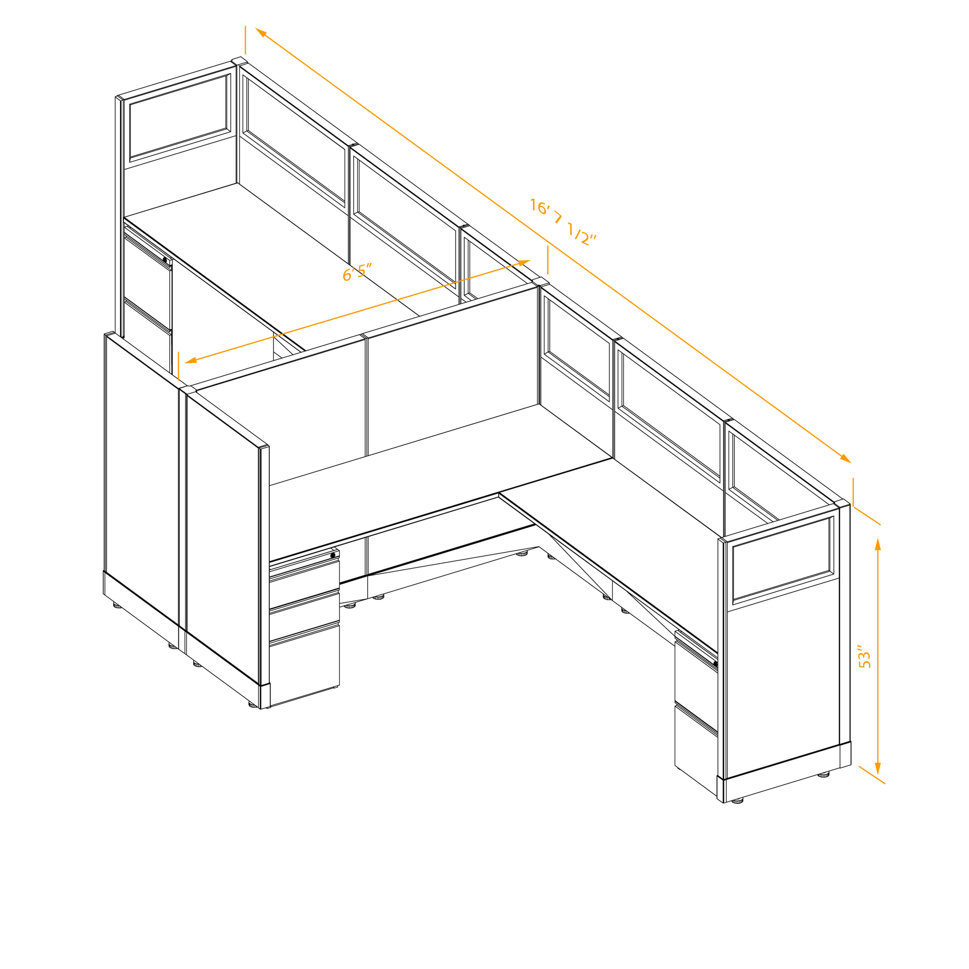 Office workstations 53h with partial glass panels unpowered CUB 2C 53 NP 68 PGL ESP WH PSO2 Office workstations 53h with partial glass panels unpowered CUB 2C 53 NP 68 PGL ESP WH PSO2