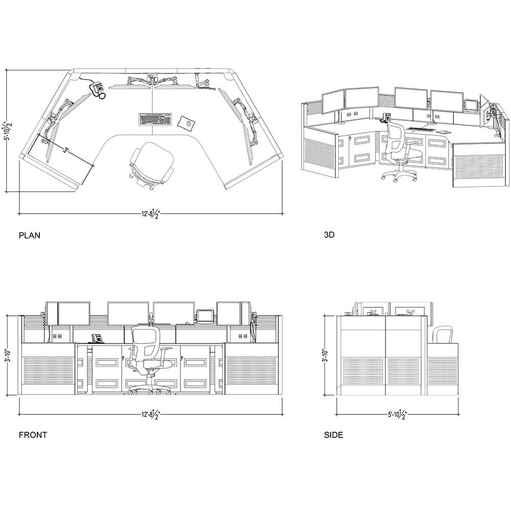 O2 120 excel control room console static dimensions O2 120 excel control room console static dimensions