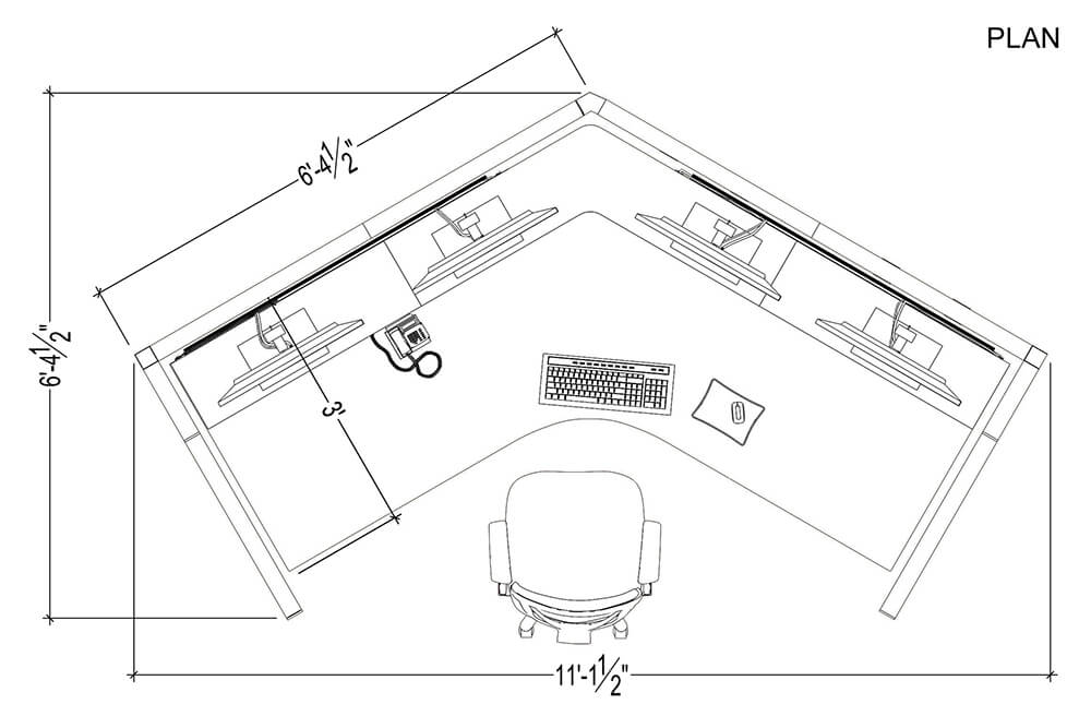 O2 120 ha control room console height adjustable floor plan