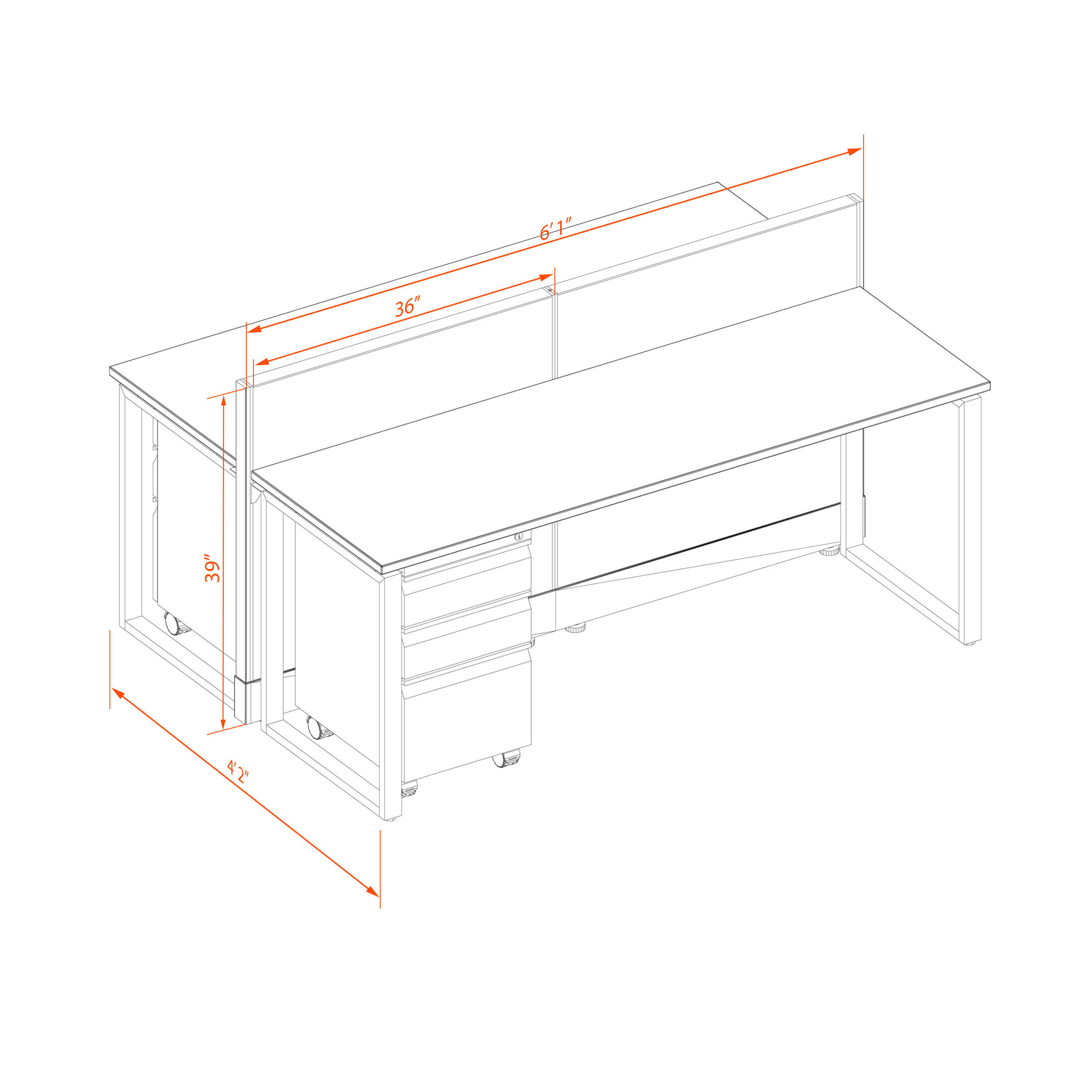 Office benching systems 39h unpowered 62 Office benching systems 39h unpowered 62