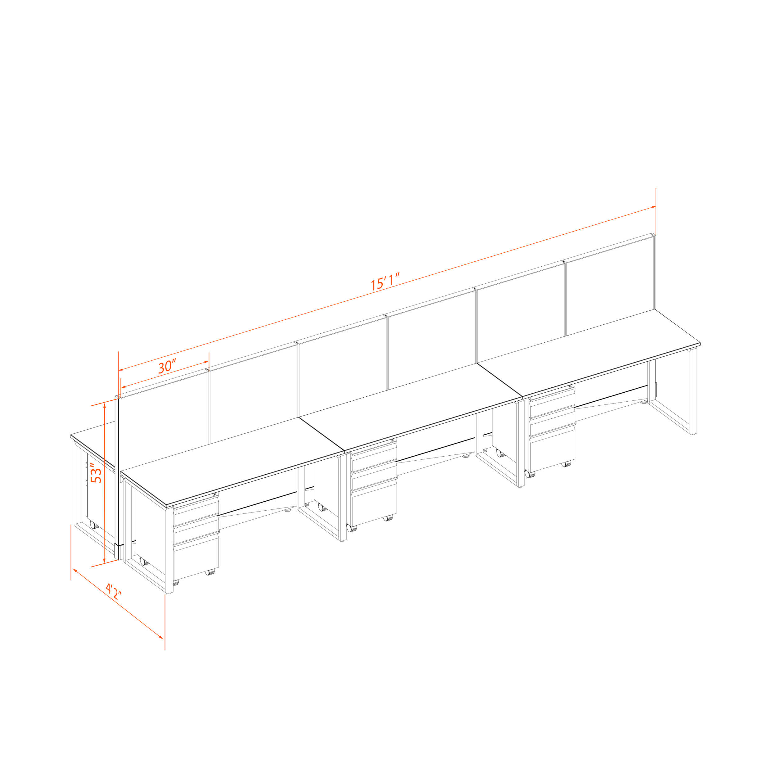 Office benching systems CUB B 6 39 52 WHT WH PSO2 Office benching systems CUB B 6 39 52 WHT WH PSO2