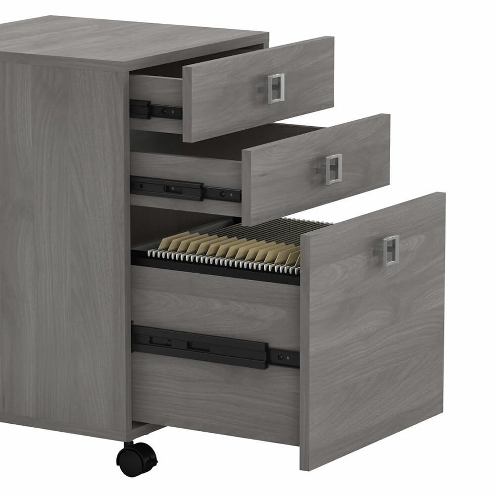 Clarity mobile pedestal 3 drawer opened Clarity mobile pedestal 3 drawer opened