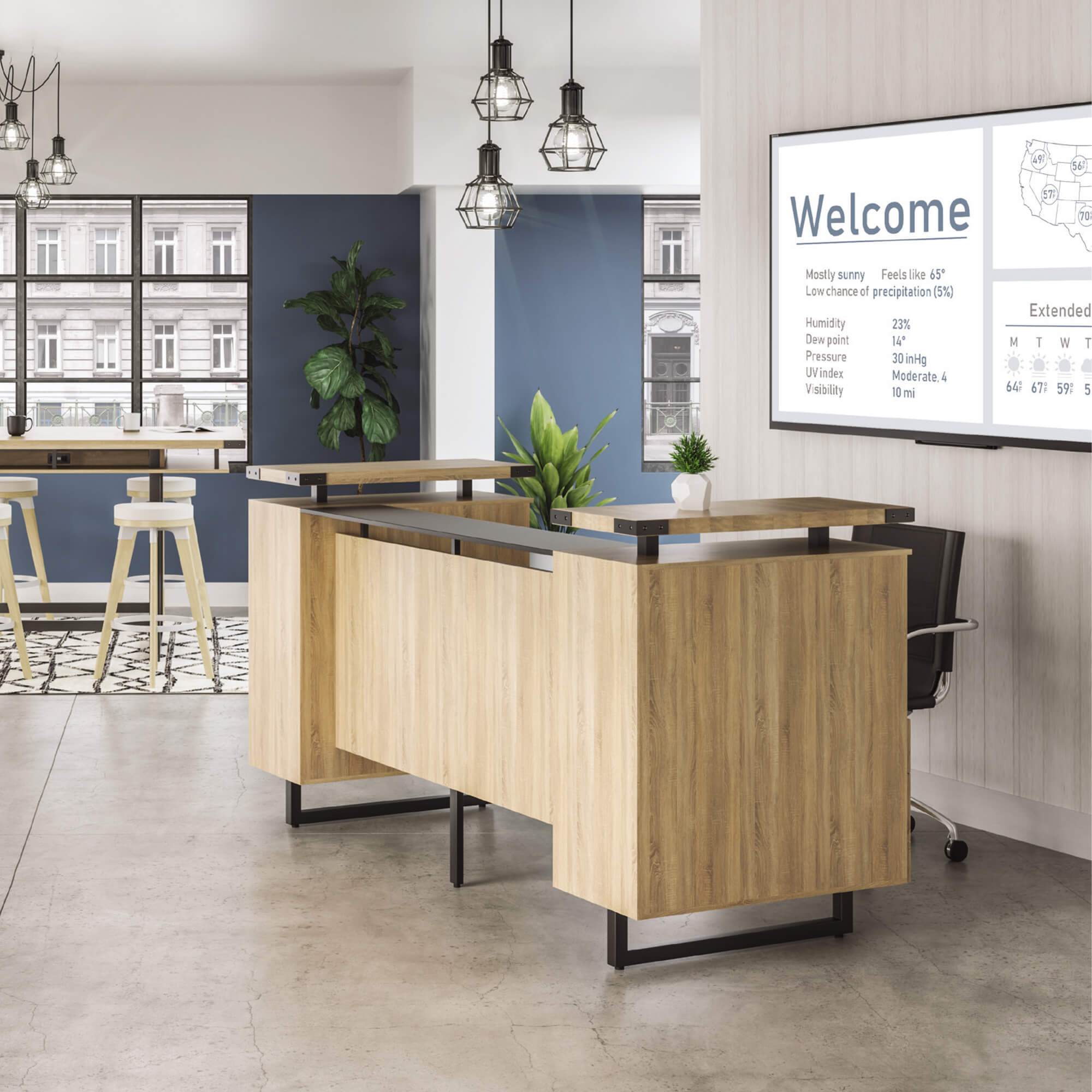 HO4 single person reception desk CUB MRRD78SDD FAS lifestyle 1 HO4 single person reception desk CUB MRRD78SDD FAS lifestyle 1