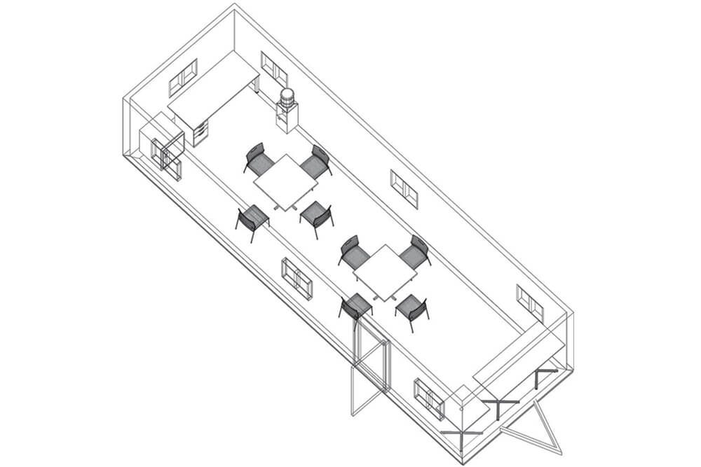 Portable break room 3d drawing 1 Portable break room 3d drawing 1