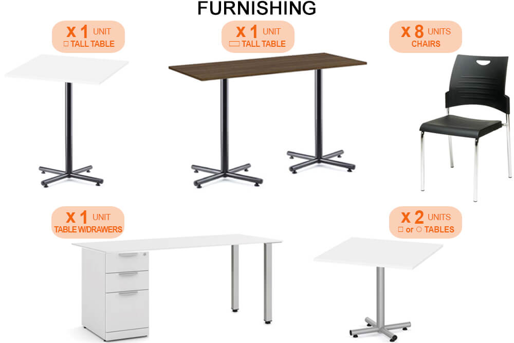 Portable break room furnishing image Portable break room furnishing image