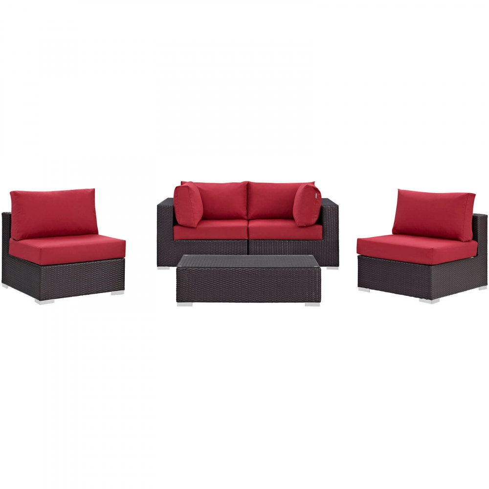 Outdoor lounge furniture CUB EEI 2163 EXP RED SET MOD Outdoor lounge furniture CUB EEI 2163 EXP RED SET MOD