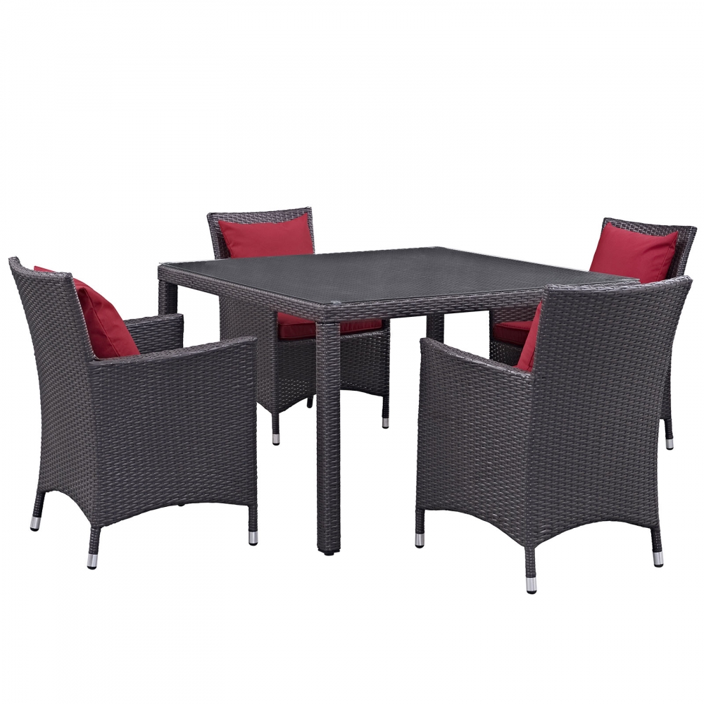 Outdoor table and chairs CUB EEI 2191 EXP RED SET MOD Outdoor table and chairs CUB EEI 2191 EXP RED SET MOD