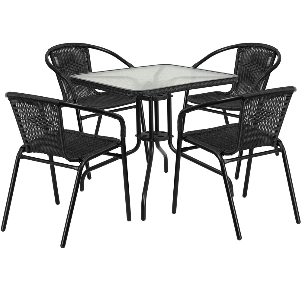 Outdoor table and chairs CUB TLH 073SQ 037BK4 GG FLA Outdoor table and chairs CUB TLH 073SQ 037BK4 GG FLA