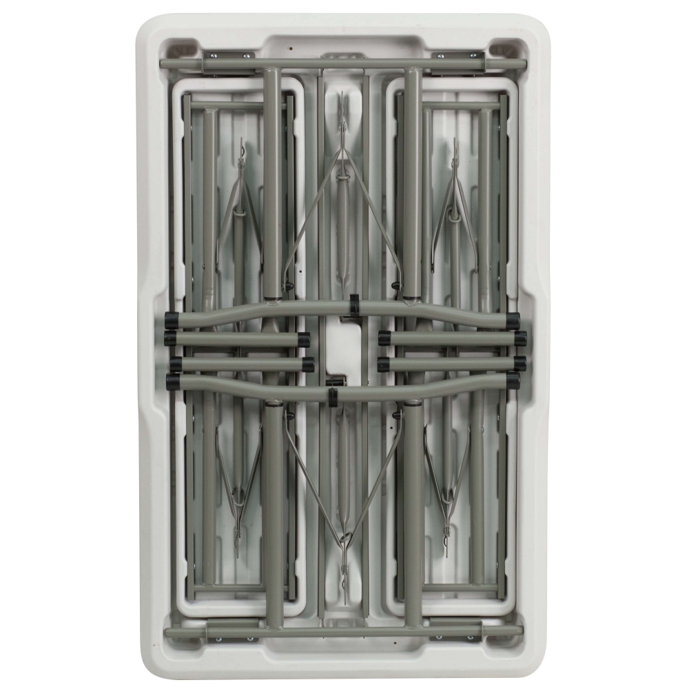 Plastic folding bench table bottom view Plastic folding bench table bottom view