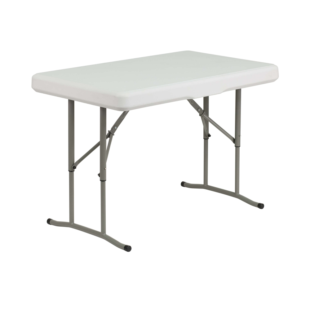 Plastic folding bench table front view Plastic folding bench table front view