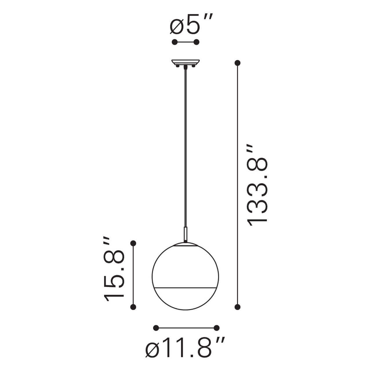 Reading lamp dimensions view Reading lamp dimensions view