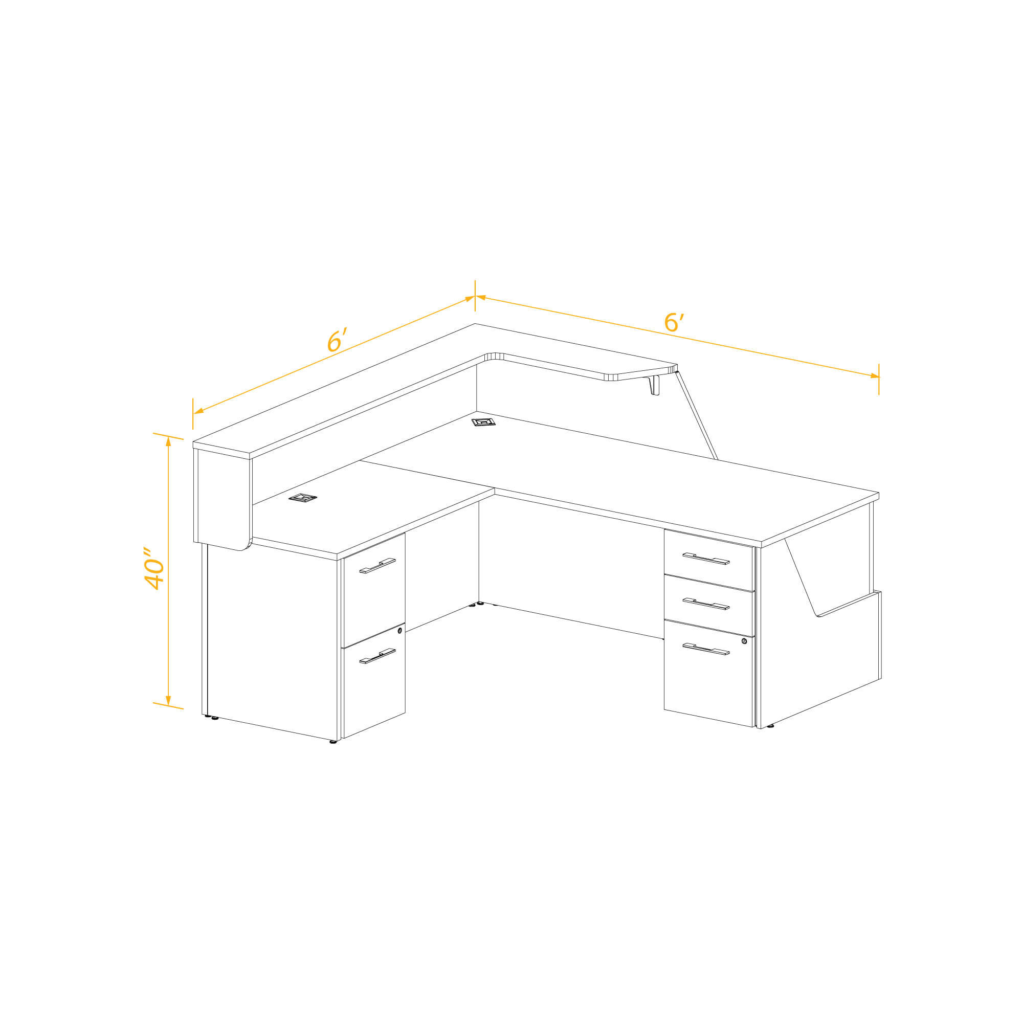 Reception desk l shape 66 left return Reception desk l shape 66 left return