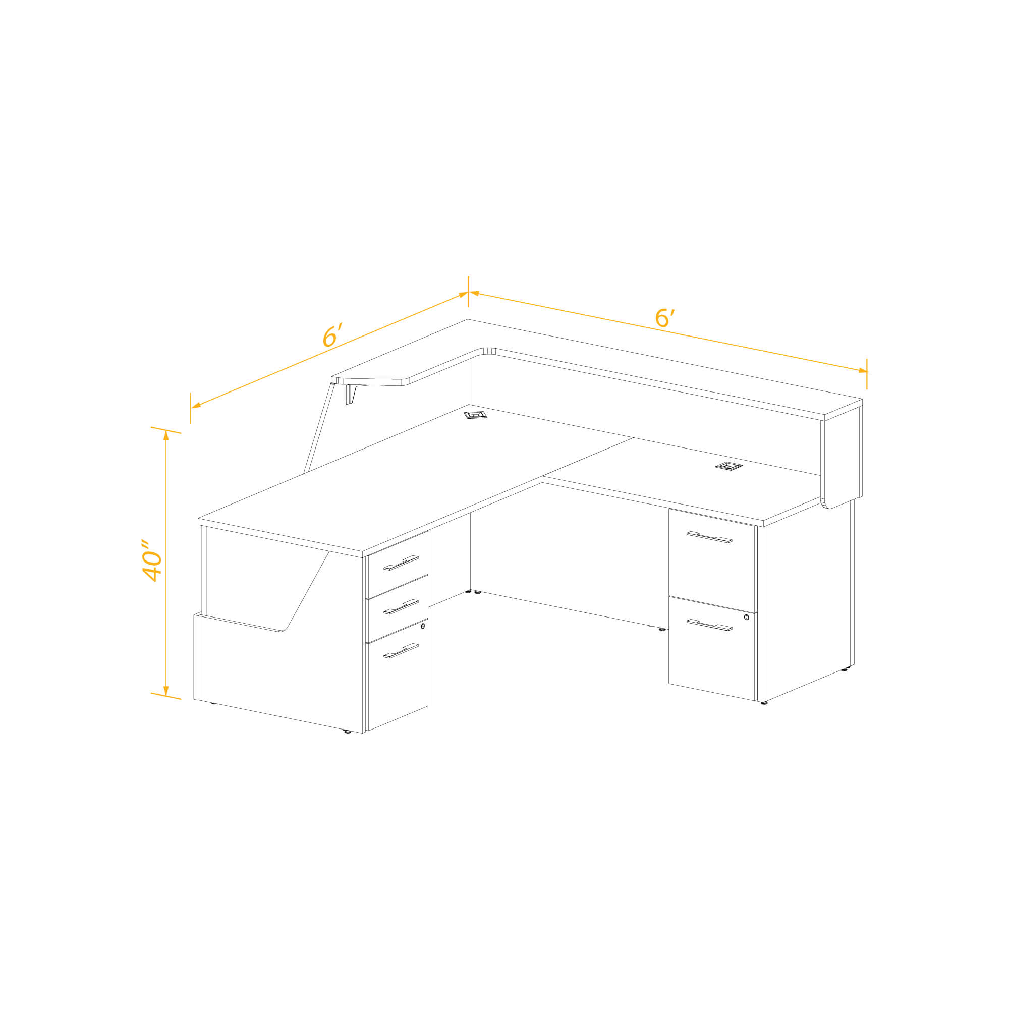 Reception desk l shape 66 right return Reception desk l shape 66 right return