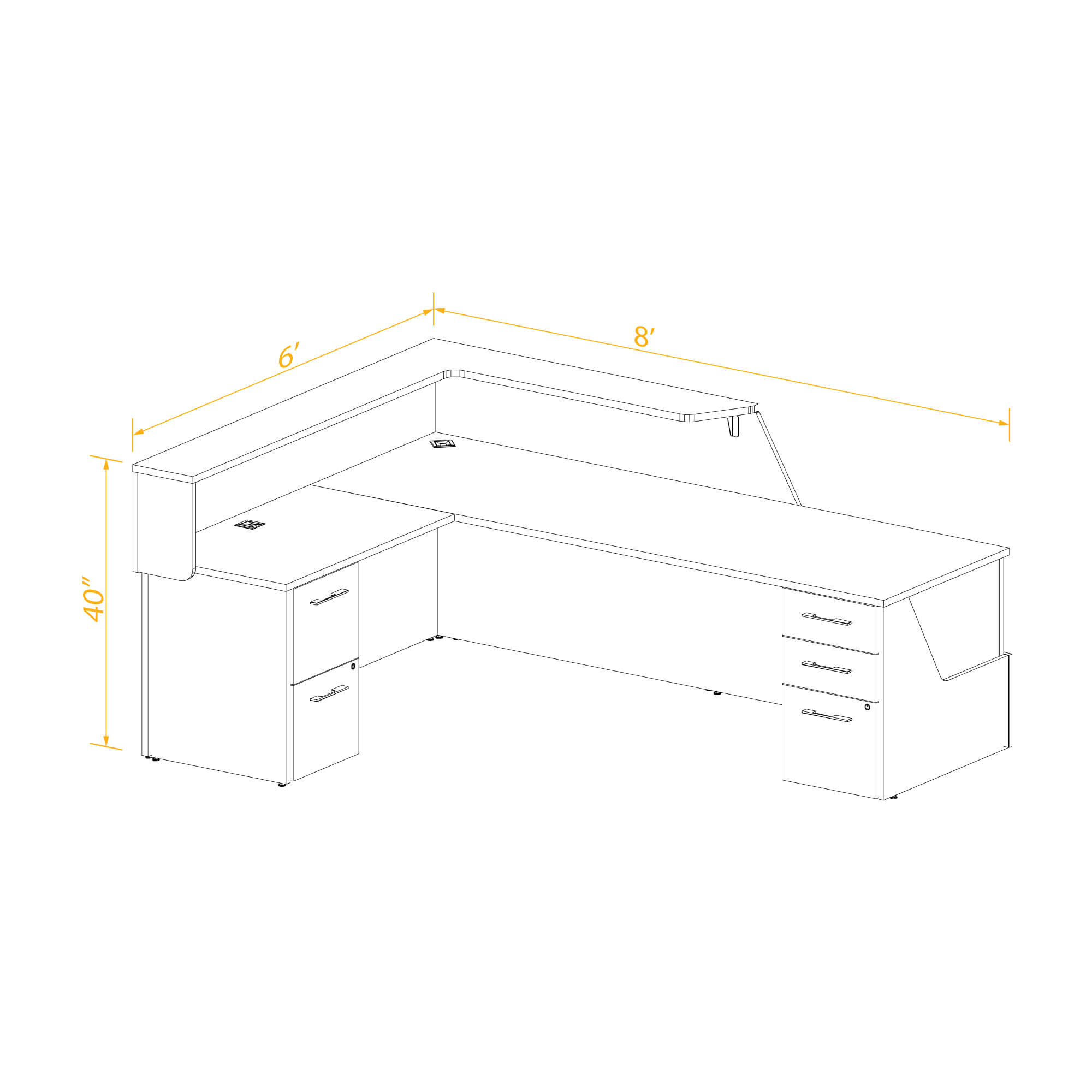 Reception desk l shape 68 left return Reception desk l shape 68 left return