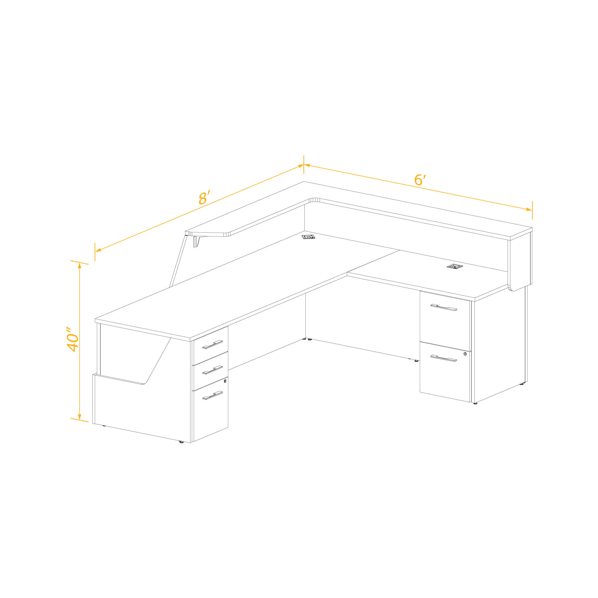 Reception desk l shape 68 right return Reception desk l shape 68 right return