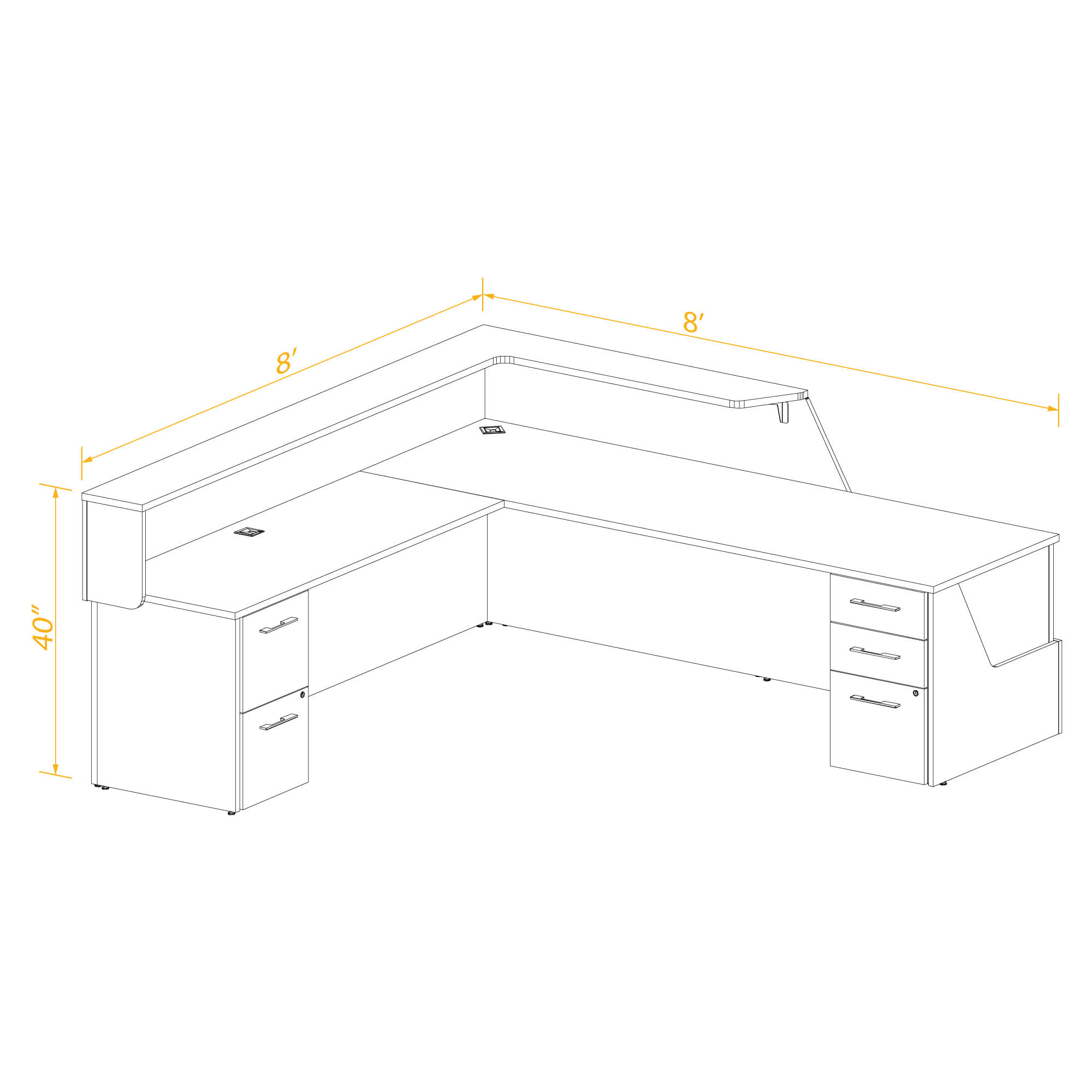 Reception desk l shape 88 left return Reception desk l shape 88 left return