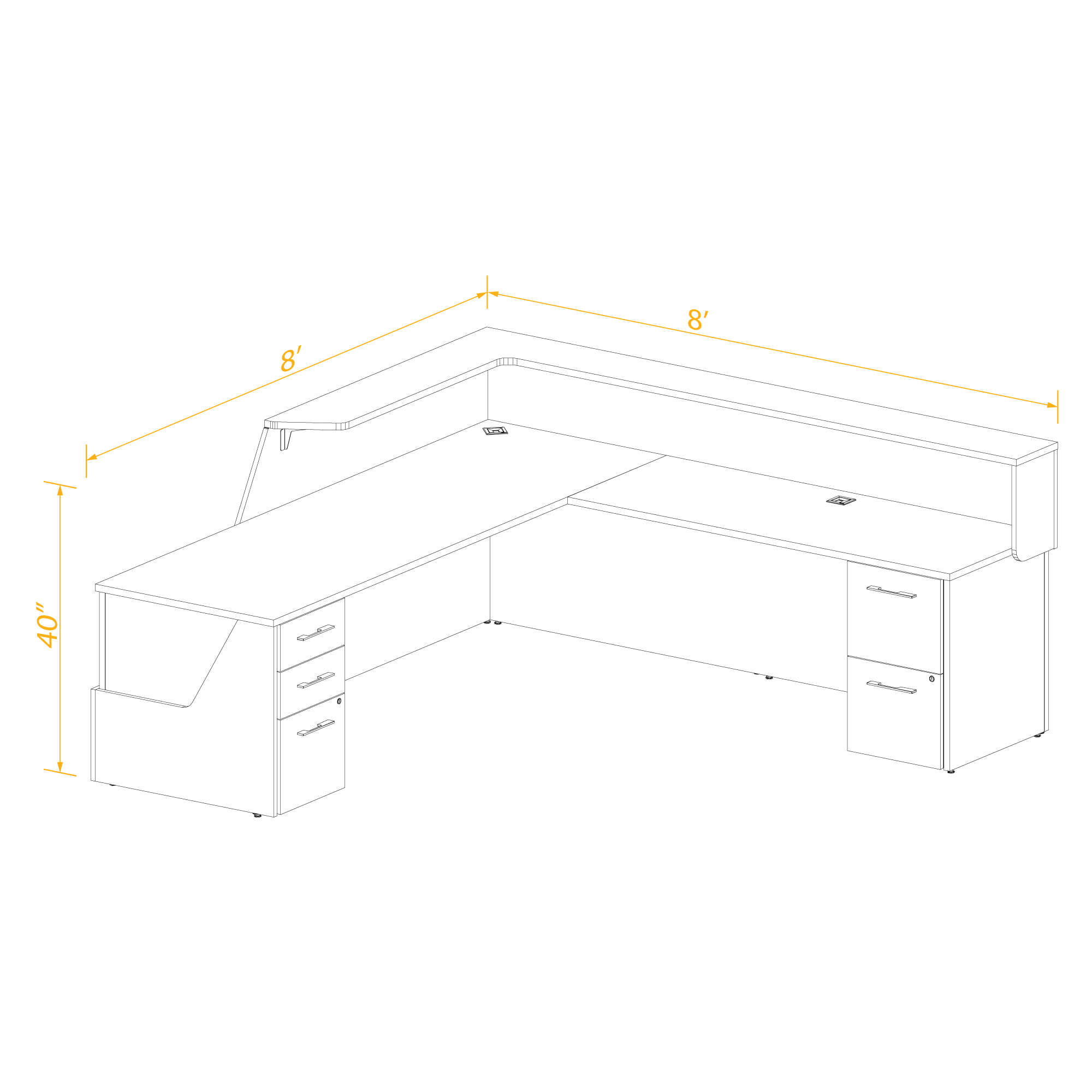 Reception desk l shape 88 right return Reception desk l shape 88 right return