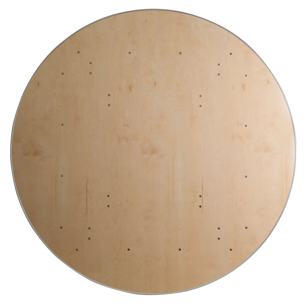 Round folding banquet table top view Round folding banquet table top view