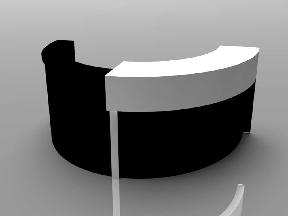 Round reception desk CUB SPH C05 LOG jet black Round reception desk CUB SPH C05 LOG jet black