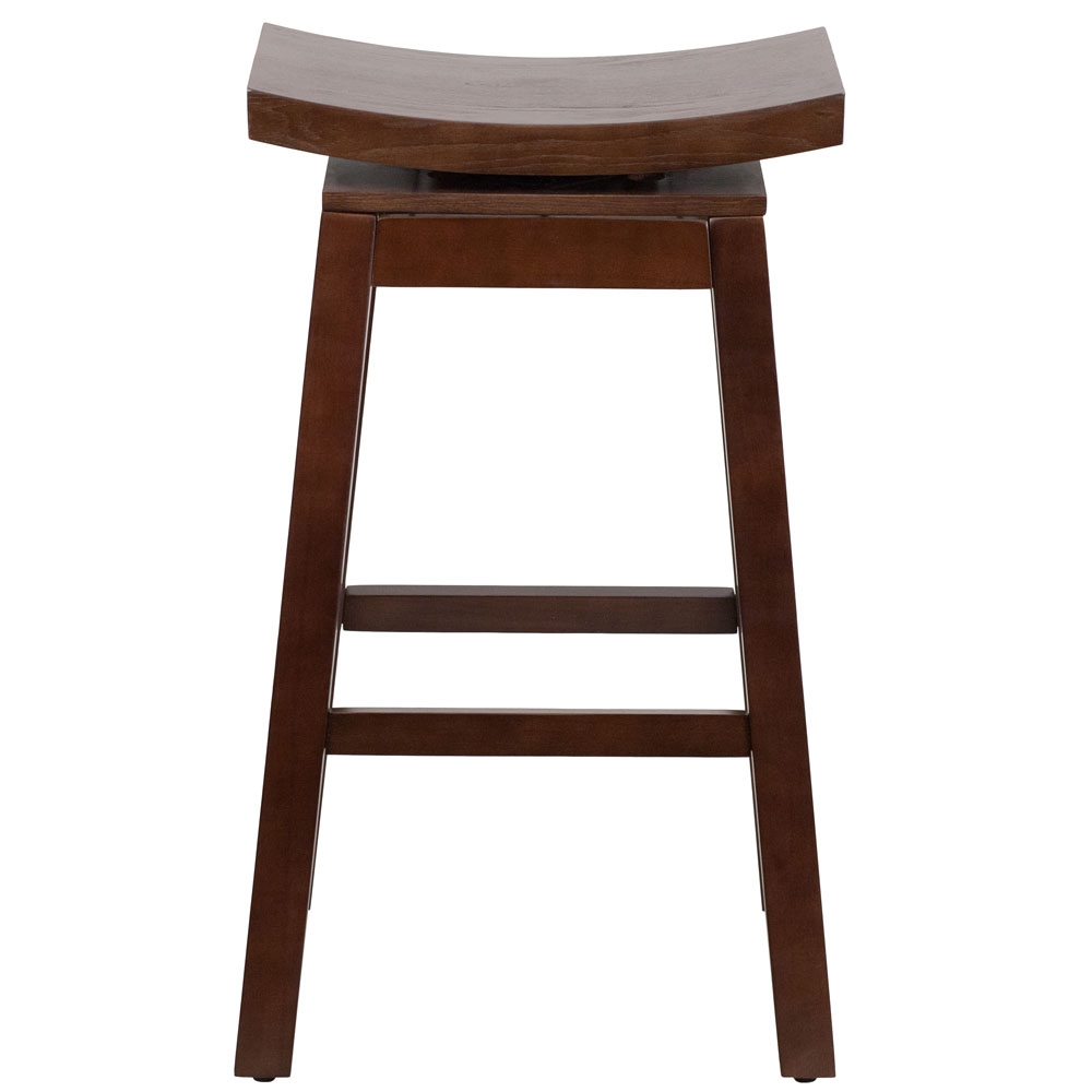 Saddle seat bar stool front view Saddle seat bar stool front view