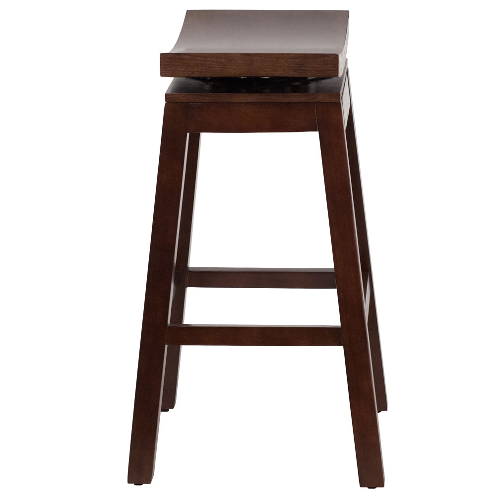 Saddle seat bar stool side view Saddle seat bar stool side view