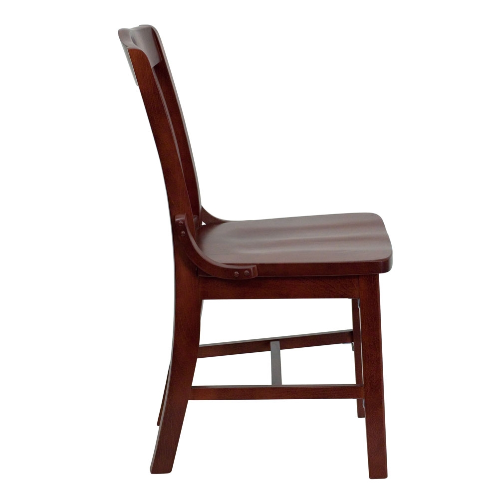 School house back solid chair side view School house back solid chair side view